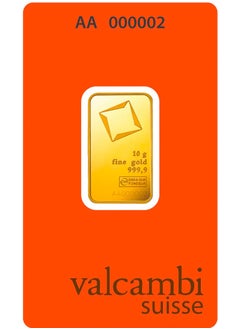 Valcambi Suisse 24 Karat (999.9) 10g Gold Bar 24k