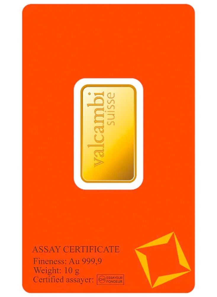 VARNIKA JEWELLERY - Valcambi Suisse 24 Karat (999.9) 10g Gold Bar 24k - Image 1