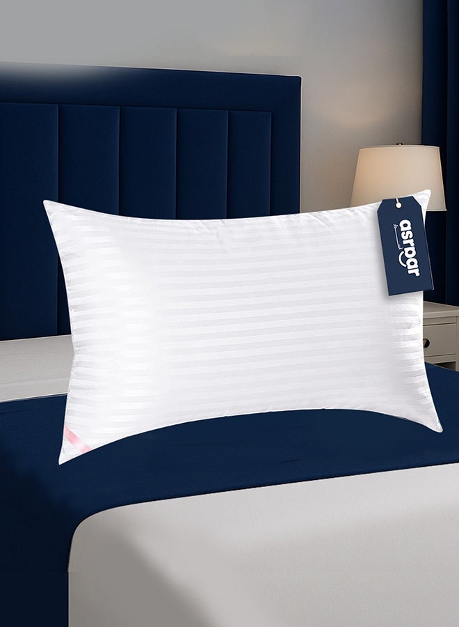Asraar 1 Pieces | Hotel Quality Striped Microfiber Sleeping Pillow – Extra Soft – 1200g – 75×50 cm - Image 1
