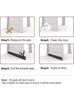 sokany 2 Pack Door Draft Stopper, Under Door Seal for Exterior and Interior Doors, Door Sweep Strip Under Door Draft Blocker, Soundproof Door Bottom Weather Stripping (Black, 5cmx100cm)  - Image 4