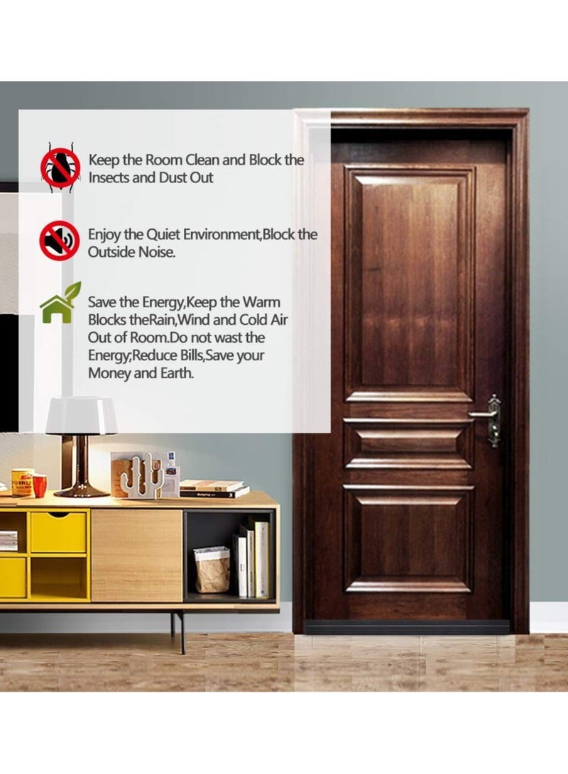sokany 2 Pack Door Draft Stopper, Under Door Seal for Exterior and Interior Doors, Door Sweep Strip Under Door Draft Blocker, Soundproof Door Bottom Weather Stripping (Black, 5cmx100cm)  - Image 5
