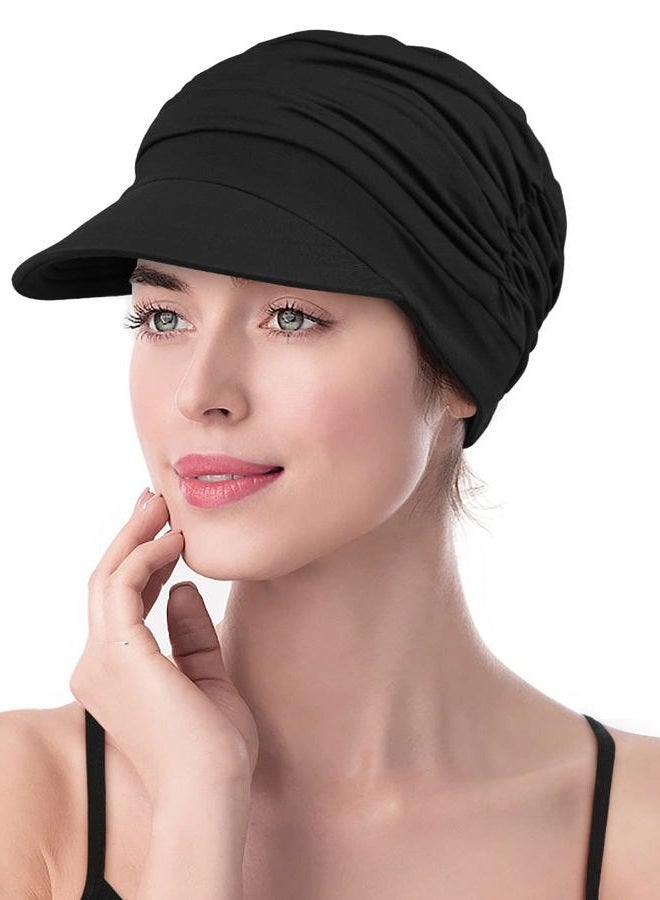Winitas Chemo Headwear for Women Hair Loss Cotton Black - Image 1