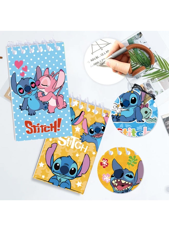 ستيتش مجموعة من 10 دفاتر صغيرة بتصميم ستيتش، دفاتر مذكرات حلزونية، كل منها يحتوي على 24 صفحة، دفاتر ملاحظات لطيفة بتصميم ليلو وستيتش من هاواي، مثالية كهدايا لحفلات ستيتش. - Image 4