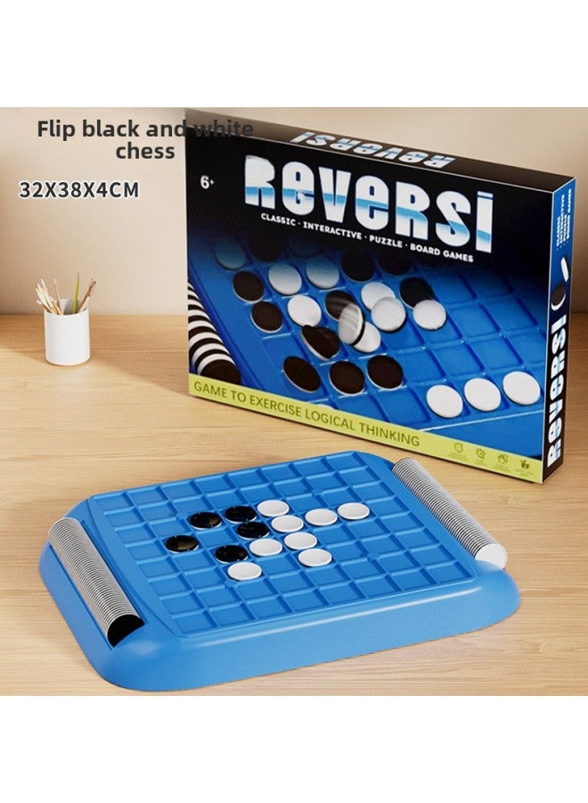 Flip Black And White Backgammon Desktop Game Toy Parent-child Interaction Logical Thinking Children's Educational Toys-Color:6699-169s Black And White Chess Color Box 338g - Image 1