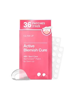 Glam Up Hydrocolloid Blemish Pimple Zit Patches - Invisible Ultra Thin Spot Cover Stickers for Face and Skin, Strong Water-proof and Adhesive Overnight, Vegan-friendly (36 Count / 2 Sizes)  - Image 1