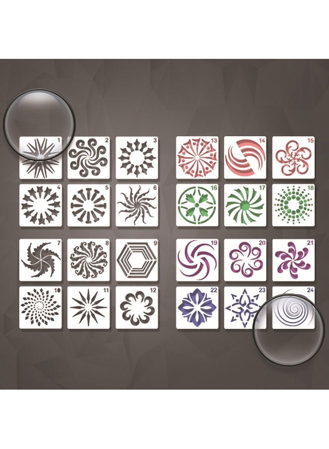 NIBEMINENT 24-Piece Flower Stencils Set Multicolour