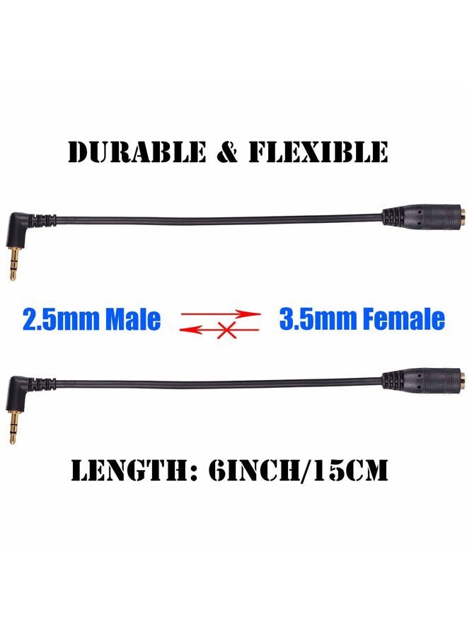 Warmstor 2 Pack Gold Plated 2.5mm Male to 1/8 inch 3.5mm Female Stereo Audio Jack Adapter Cable 90 Degree Right Angle Connector 6 inch Cord for Radios,Headphones,Recorder,Camera - Image 4