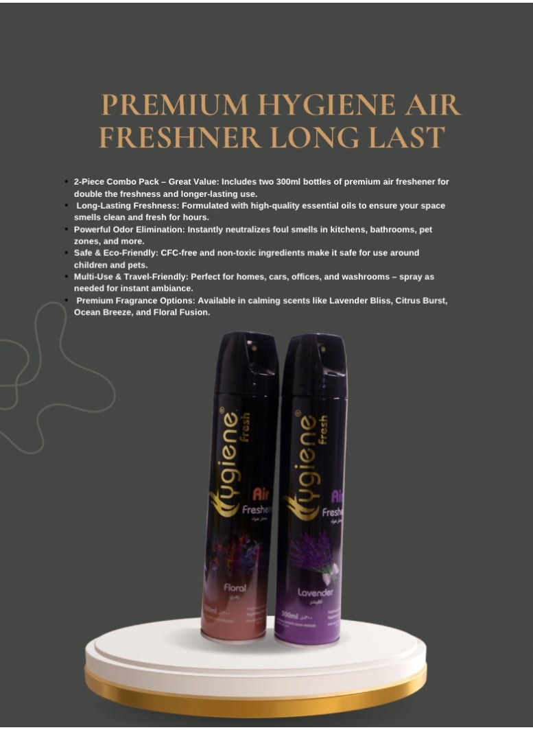 Hygiene Premium Hygiene Air Freshener Spray combo Long-Lasting Fragrance Lavender and floral  - Image 3