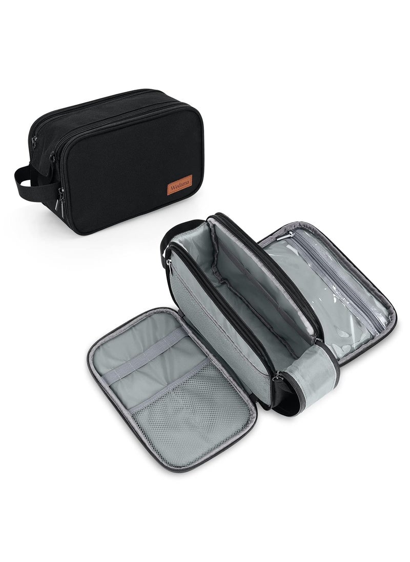Wedama - Wedama Toiletry Bag for Men, Handheld Travel Toiletry Bag, Waterproof Travel Bag for Toiletries, Thickened Polyester Travel Dopp Kit, Toiletries Bag for Travel Business Trips and Camping, Black - Image 1