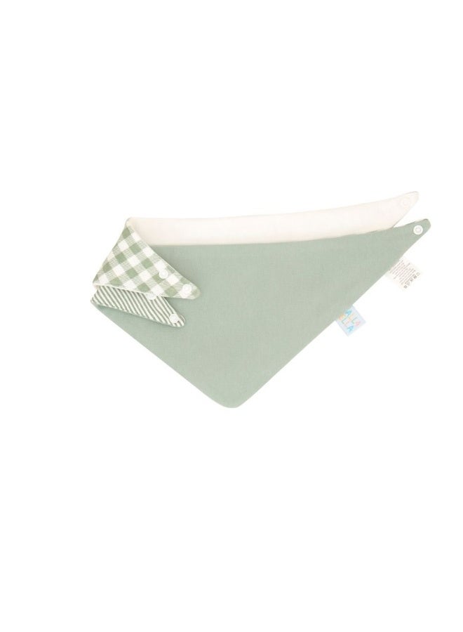 All4Ella Bandana Bibs 2 Pack - Gingham Sage - Image 2