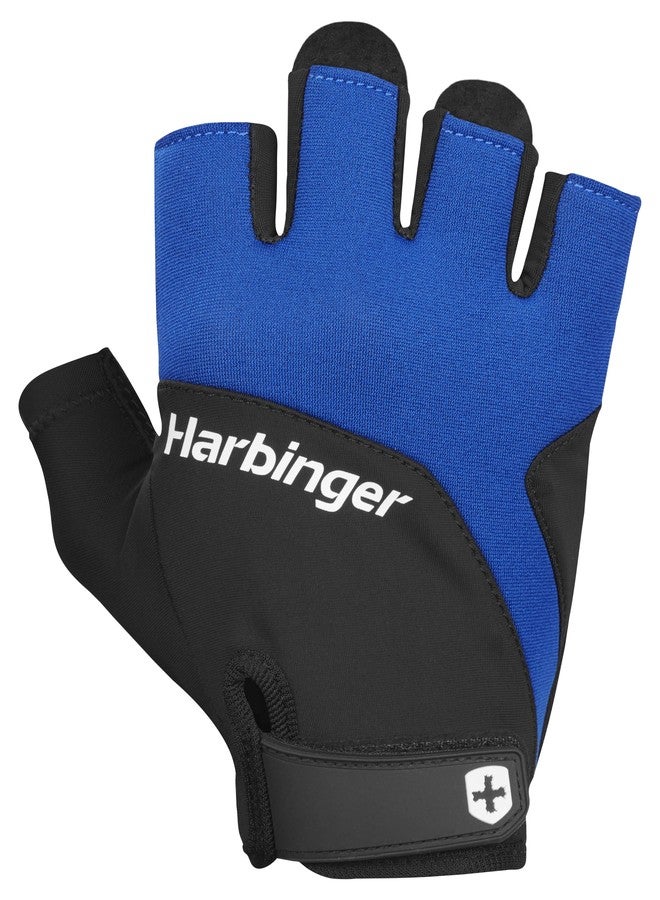 هاربينجر قفازات رفع الأثقال Harbinger Training Grip 2.0، للجنسين، مصنوعة من البوليستر والجلد (أزرق، مقاس XL) - Image 2