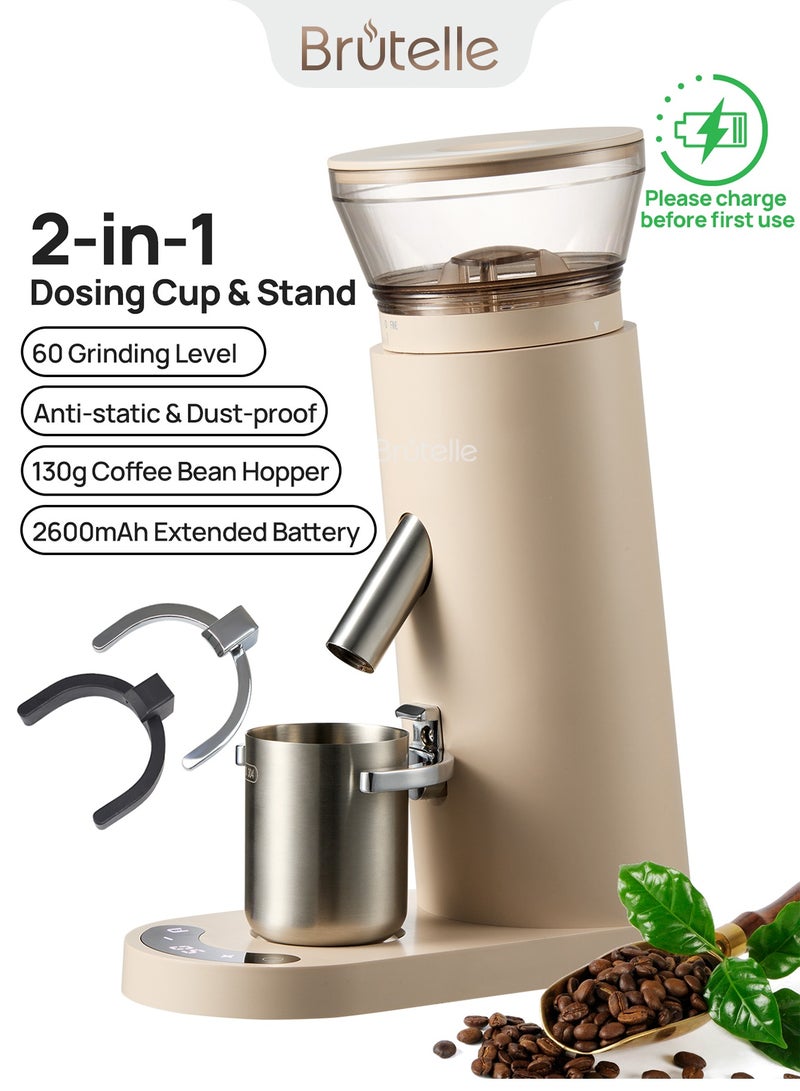 بريتيل مطحنة قهوة مخروطية الشكل مع 60 إعدادا قابلا للتعديل لـ V60 و6-8 أكواب المكتب وللمنزل وركن القهوة - Image 1