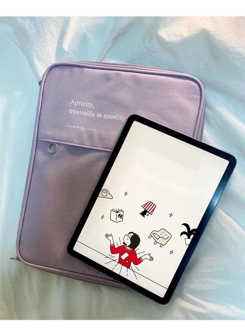 9-13 Inch Tablet Sleeve Bag Carrying Case for iPad Pro 11/12.9/ Air 5/4 10.9, 10.2, Samsung Galaxy Tab A8 10.5/Tab S8/S9/S8+/S9+/ Surface Go 2/1,Huawei Mate Air Honor pad x9 Protective with Pocket
