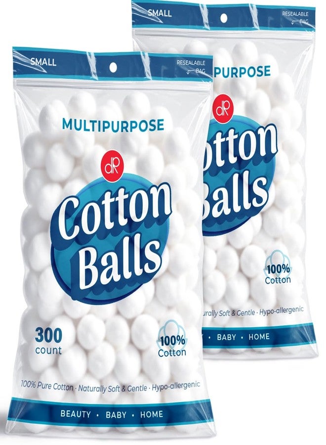 DecorRack 600 ct Small Cotton Balls, 100% Pure Natural Cotton, for Make-Up, Nail Polish Removal, Pet Care, Soft and Absorbent (Pack of 600) - Image 1