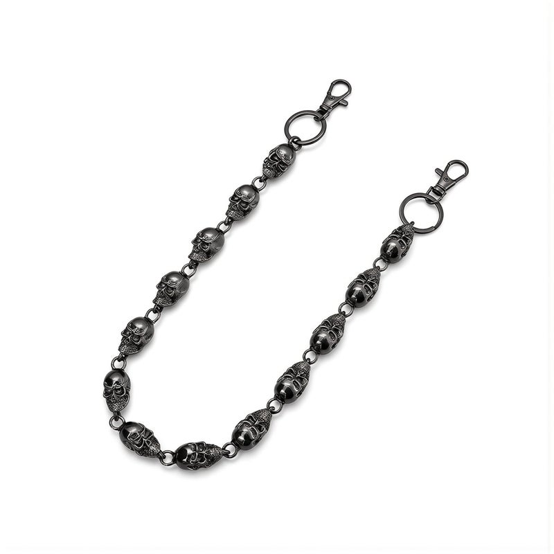 Skull Jean Chain for Concert Rave Cosplay Street Photo Gold Unisex Decor - Image 1