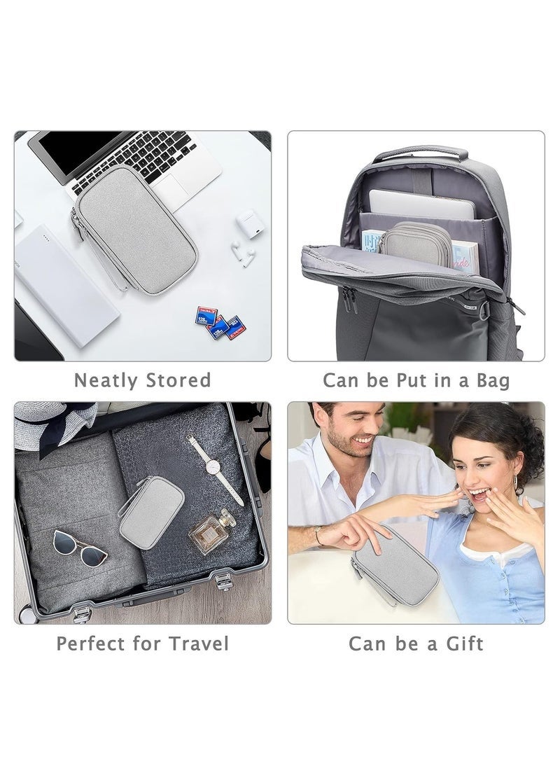 Travel Cable Organizer Pouch, Double Layers Design, Electronic Accessories Carry Case, Portable Waterproof Double Layers All-in-One Storage Bag for Cord, Charger, Phone, Earphone etc (Grey) - Image 4