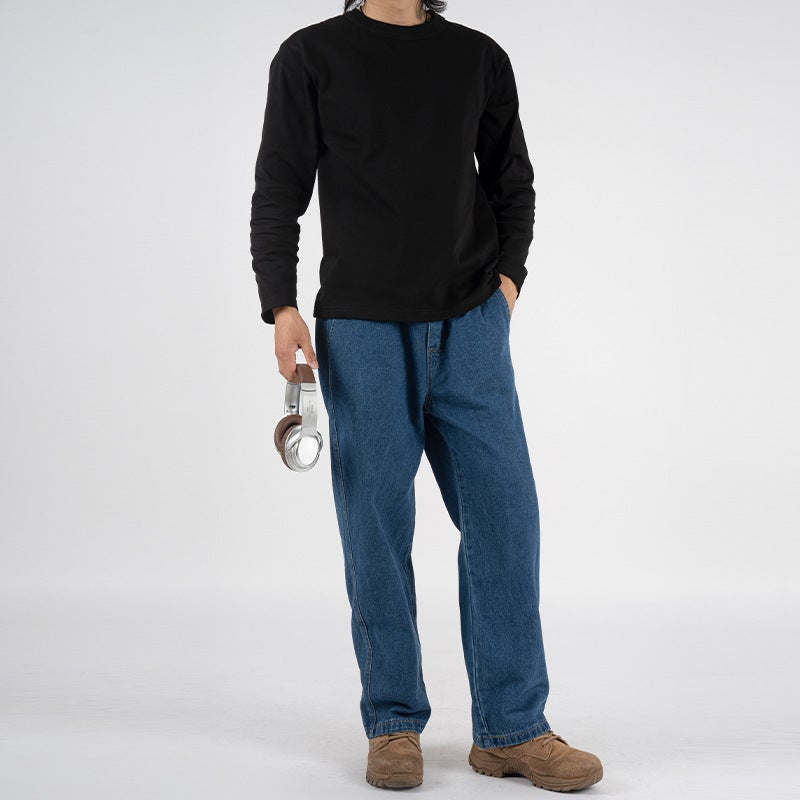 Unisex Classic Denim Jeans Loose Fit Daily Outdoor Wear - Image 3
