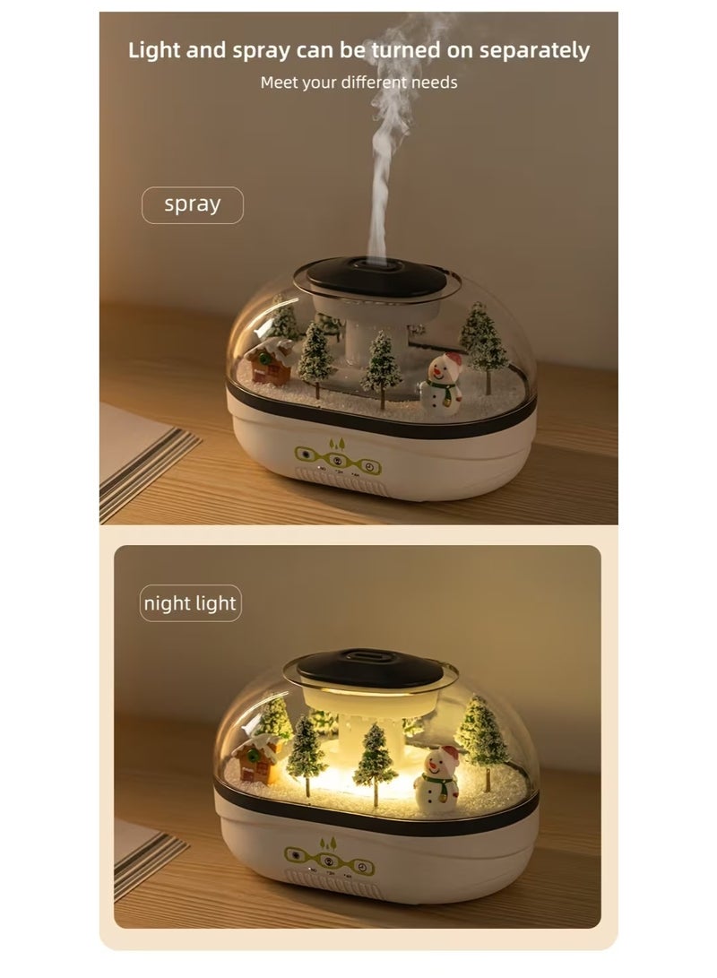 A Simulated Snow Pile Aroma Diffuser, Creatively Designed Snow Landscape, Snowman Decorative Tabletop Piece, Home Decor, Usb-Powered Humidifier, with Two Timer Settings, Essential Oil Diffuser—Ideal for Bedroom, Office, Yoga - Image 3