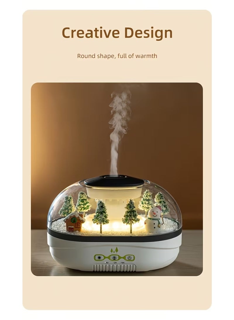 A Simulated Snow Pile Aroma Diffuser, Creatively Designed Snow Landscape, Snowman Decorative Tabletop Piece, Home Decor, Usb-Powered Humidifier, with Two Timer Settings, Essential Oil Diffuser—Ideal for Bedroom, Office, Yoga - Image 1