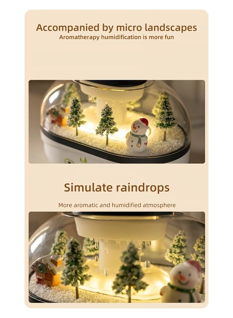 A Simulated Snow Pile Aroma Diffuser, Creatively Designed Snow Landscape, Snowman Decorative Tabletop Piece, Home Decor, Usb-Powered Humidifier, with Two Timer Settings, Essential Oil Diffuser—Ideal for Bedroom, Office, Yoga - Image 5