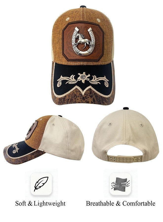 TOPACC Western Trucker Hat for Women Men Horseshoe Vintage Cowboy Country Hats Cute Baseball Cap for Western Outfit - Image 3