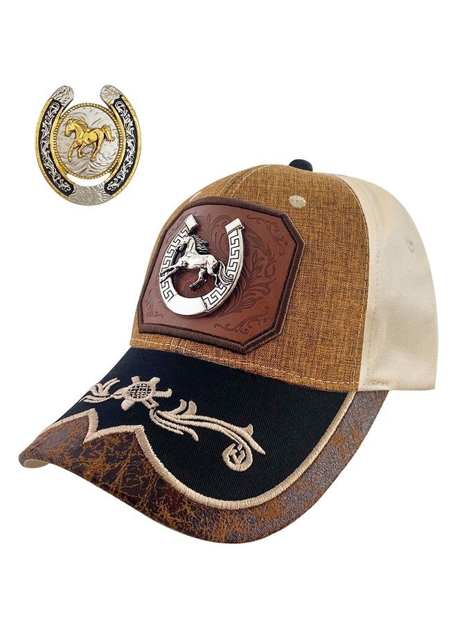 TOPACC Western Trucker Hat for Women Men Horseshoe Vintage Cowboy Country Hats Cute Baseball Cap for Western Outfit - Image 1