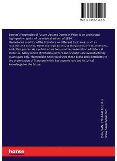 Hansebooks Benner's prophecies of future ups and downs in prices