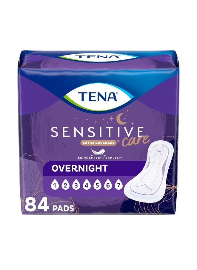 Tena Intimates Overnight Absorbency IncontinenceBladder Control Pad with Lie Down Protection Packaging May Vary, White, 84 Count  - Image 1
