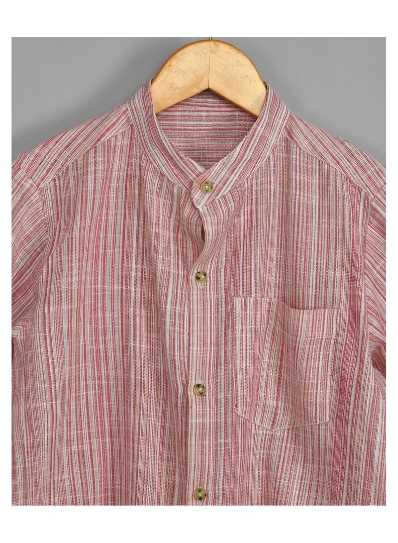 babyqlo Pure cotton stripe pattern shirt with cotton short set for boys