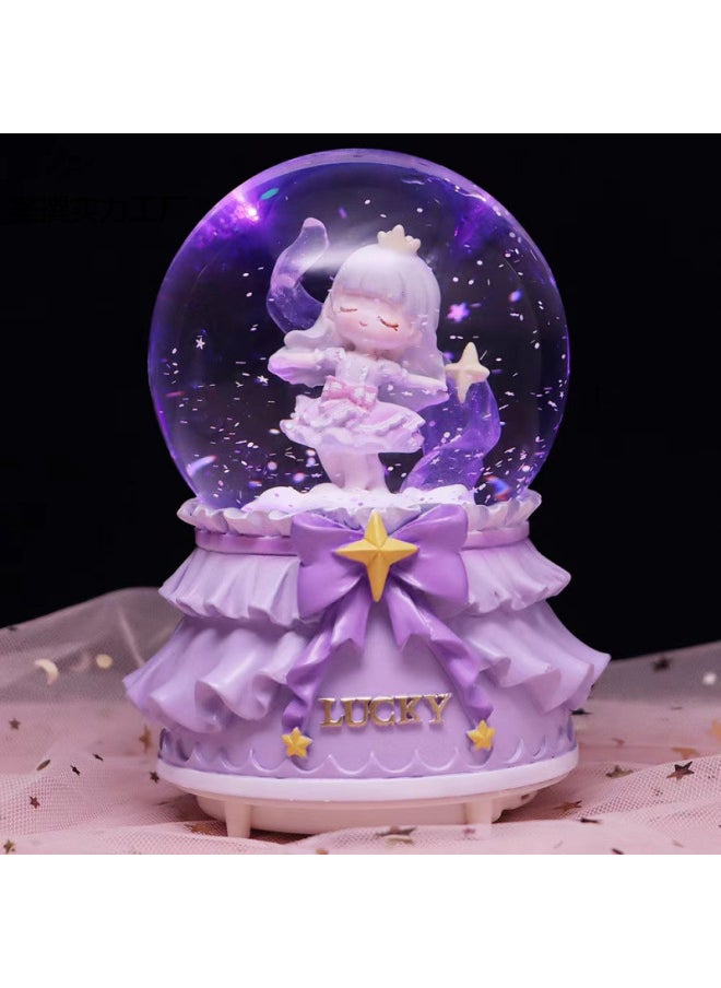 Princess Aisha Music Box Lighting Holiday Gift Gift Direct Snowflake Crystal Ball Baby Birthday Gift-Color:Moon Unicorn-Size:Large Inner Rotating Light And Music, Automatic Snow Falling + Gift Bag + Exquisite Packaging  - Image 5