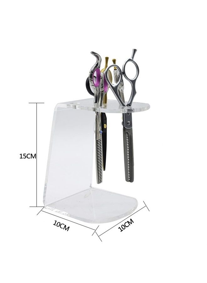 esowemsn 6 Holes Clear Acrylic Scissors Holder Rack Salon Shear Holder Hairdresser Scissor Combs Clips Desktop Organizer Accessories for Barber Shop Office Home - Image 3