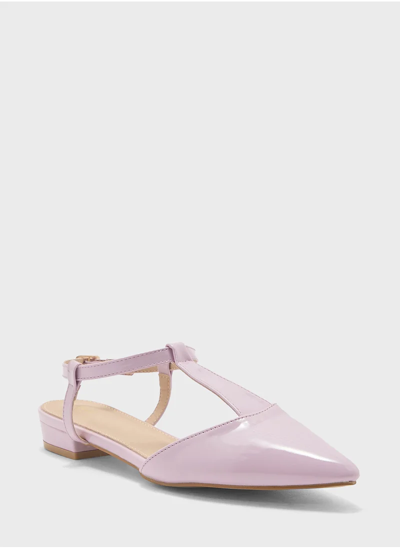 ELLA T-Bar Ballerina Pointed Flat