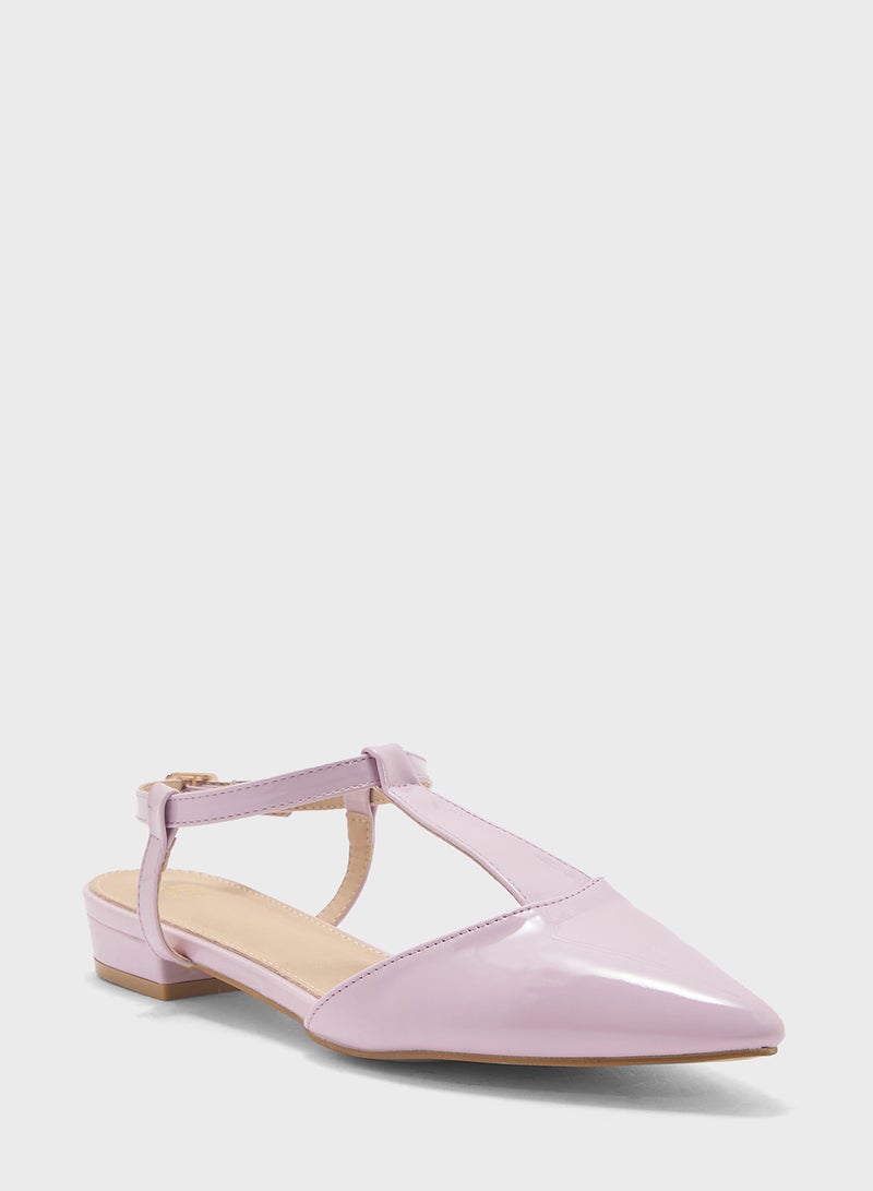 ELLA T-Bar Ballerina Pointed Flat  - Image 2