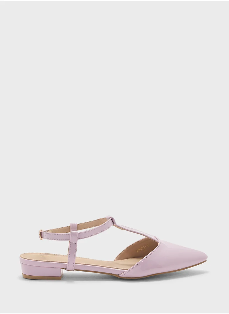ELLA T-Bar Ballerina Pointed Flat