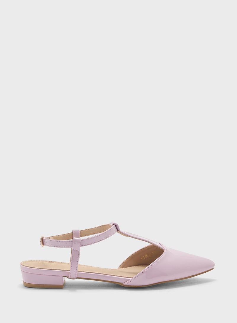 ELLA T-Bar Ballerina Pointed Flat  - Image 1