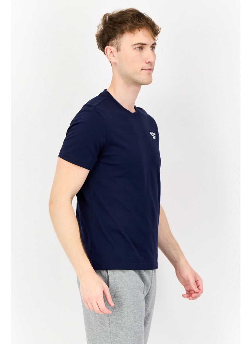 Reebok Men Sportswear Fit Short Sleeves Running T-Shirt, Navy  - Image 2