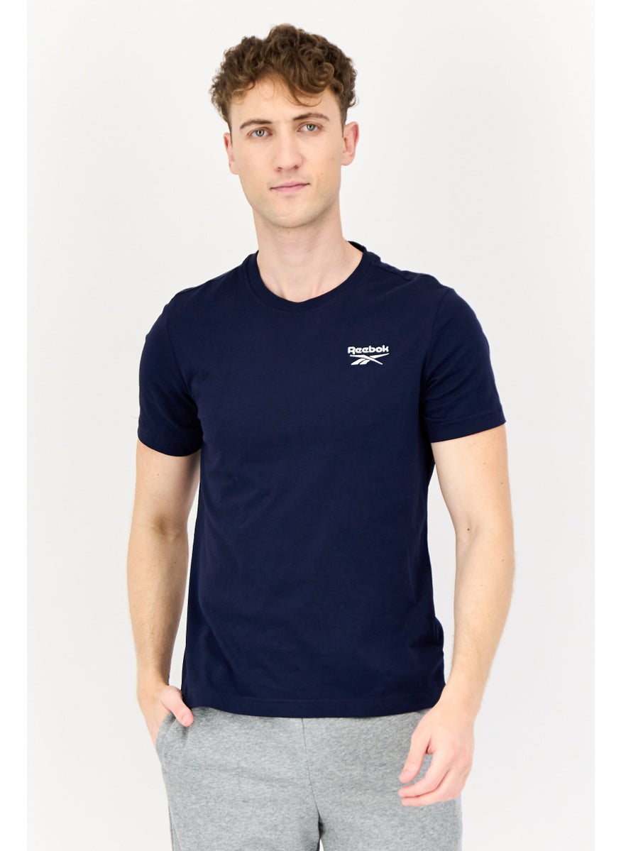 Reebok Men Sportswear Fit Short Sleeves Running T-Shirt, Navy  - Image 1