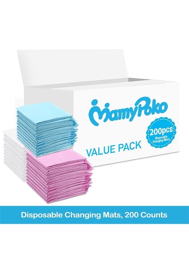 MamyPoko Disposable Changing Mats, 200 Counts, Soft Waterproof Mat, Portable Leak Proof Changing Mat, New Mom Leak-Proof Under pad, Mattress Table Protector Pad  - Image 2