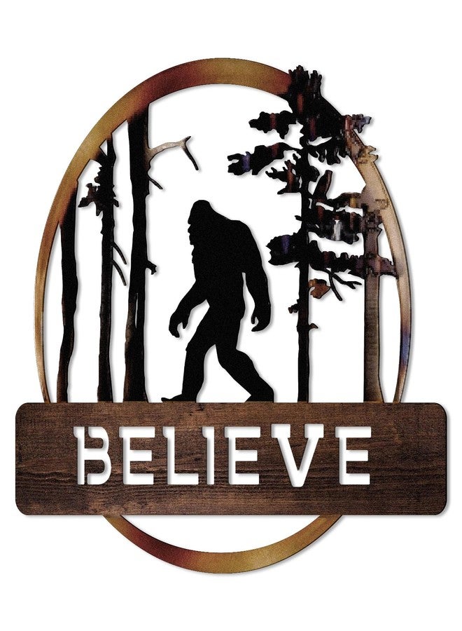 Tandefio Big Foot Sasquatch Gifts Big Foot Wall Art Yard Decor Metal Sign Sasquatch Garden Statue Ornament Gifts Decorations for Dad Mens Home Garden(Classic Color) - Image 1