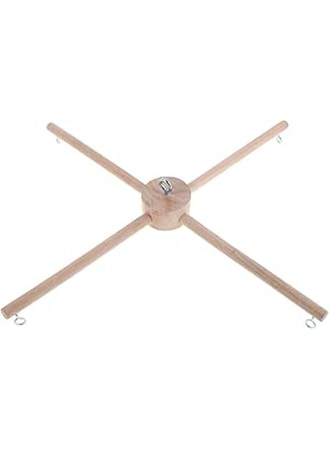 Wooden Mobile Frame Kit For Crib With Stable Base DIY Wind Chime Holder Stand Nursery Accessories Beige - Image 1