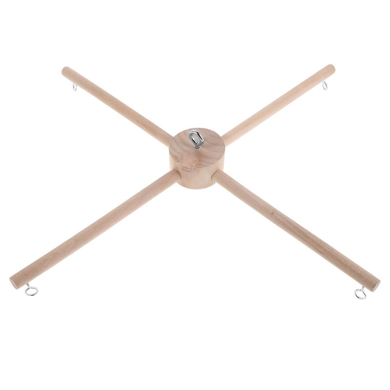 Wooden Mobile Frame Kit For Crib With Stable Base DIY Wind Chime Holder Stand Nursery Accessories Beige - Image 2