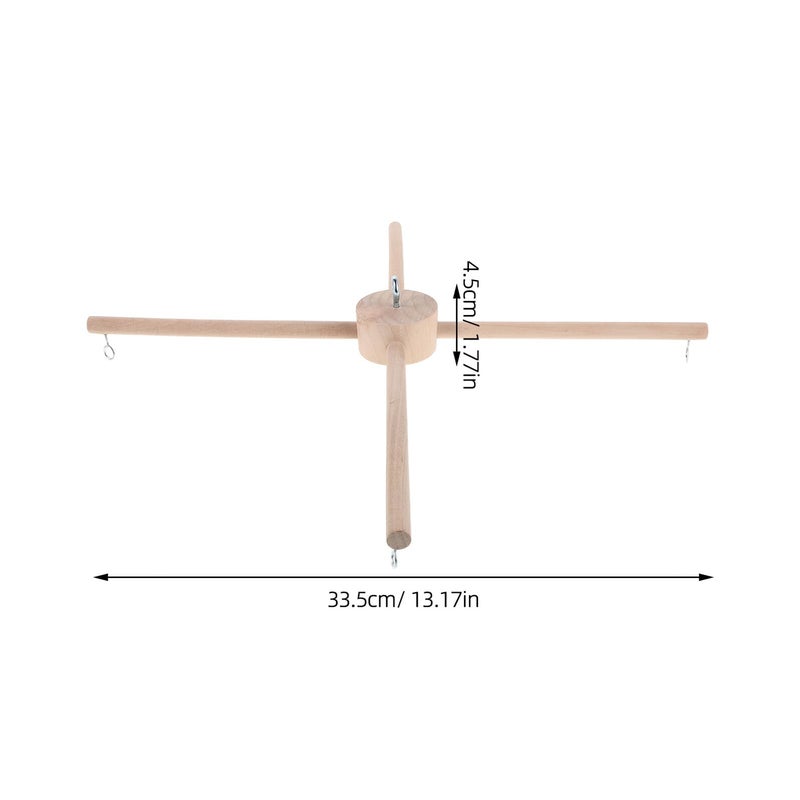 Wooden Mobile Frame Kit For Crib With Stable Base DIY Wind Chime Holder Stand Nursery Accessories Beige - Image 3