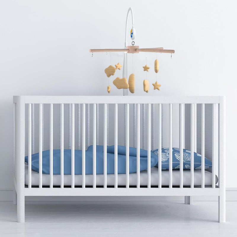 Wooden Mobile Frame Kit For Crib With Stable Base DIY Wind Chime Holder Stand Nursery Accessories Beige - Image 5