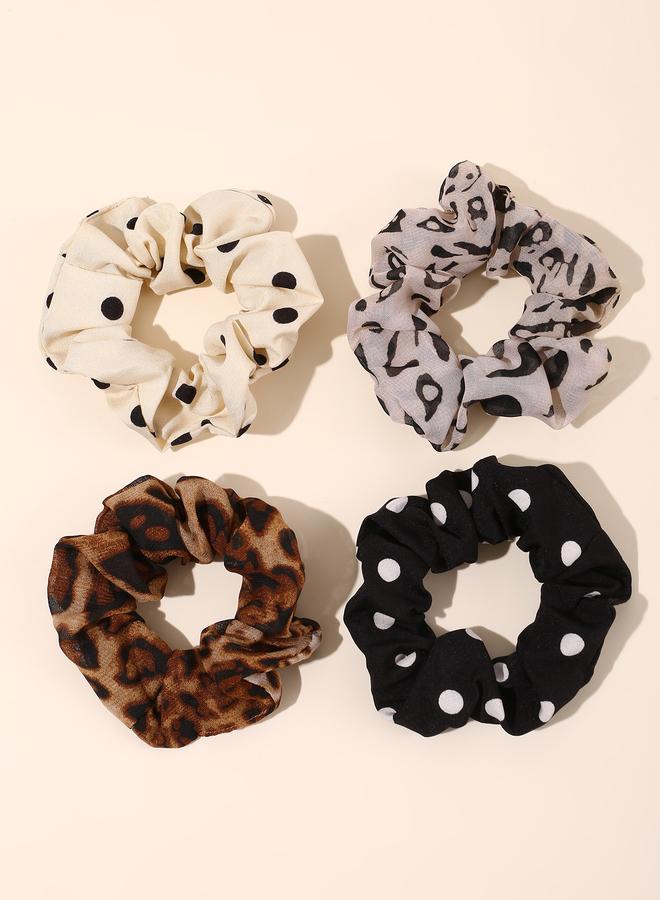 Take Two Set of 4 - Printed Hair Scrunchies - Image 3