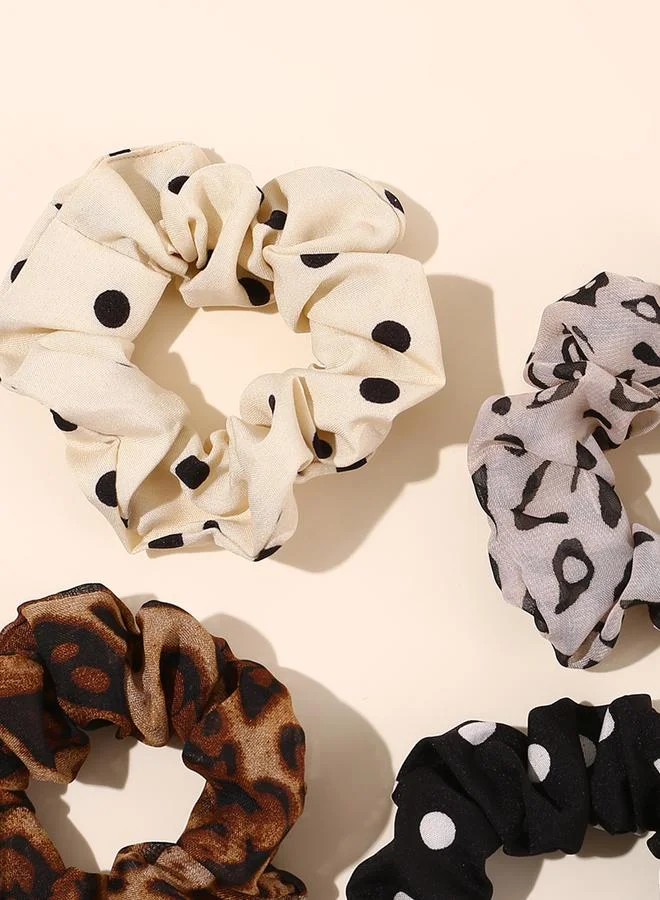 تايك تو Set of 4 - Printed Hair Scrunchies