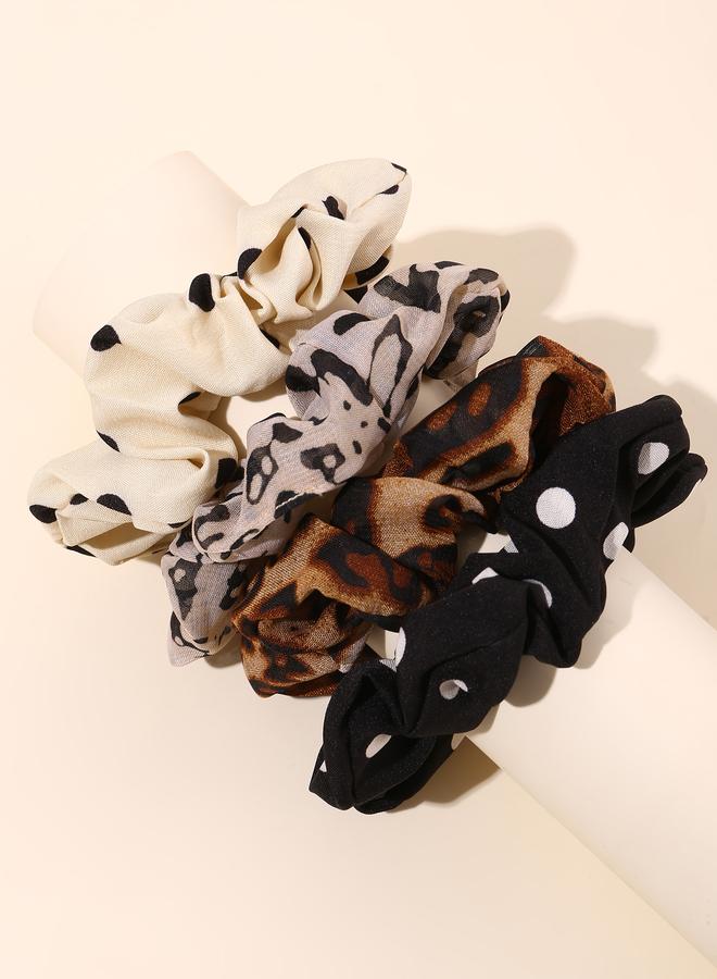Take Two Set of 4 - Printed Hair Scrunchies - Image 4