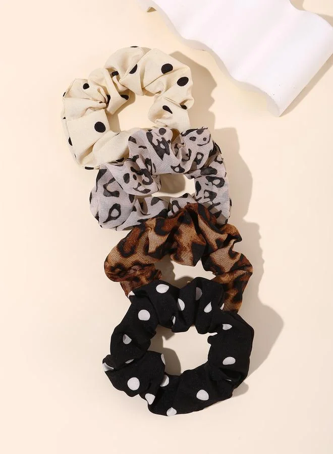 تايك تو Set of 4 - Printed Hair Scrunchies