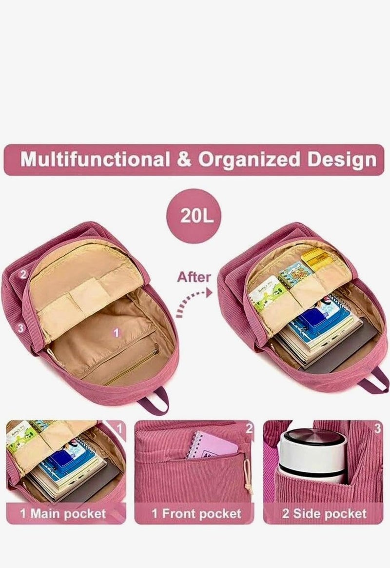 Santic حقائب ظهر للنساء/الرجال أنيقة وعصرية وعادية لحقائب الكلية، حقيبة مصممة للمدرسة/الكلية/النزهة للنساء والفتيات - Image 3