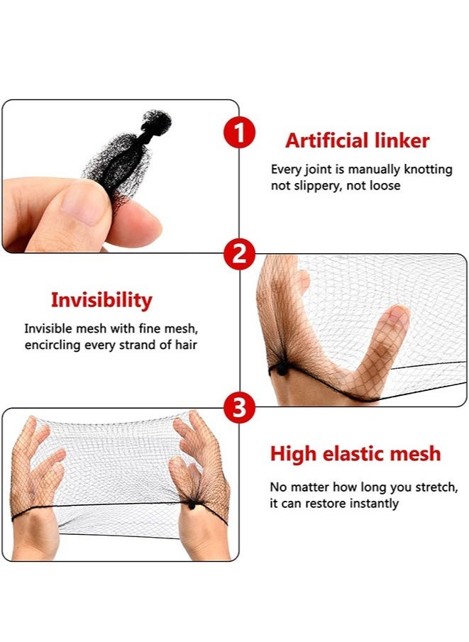 Beauenty - 20 PCS Bun Hair Nets, Invisible Bun Hair Nets, 50cm Elastic Headbands, for Women, Girls, Ballet Dance (Black) - Image 1