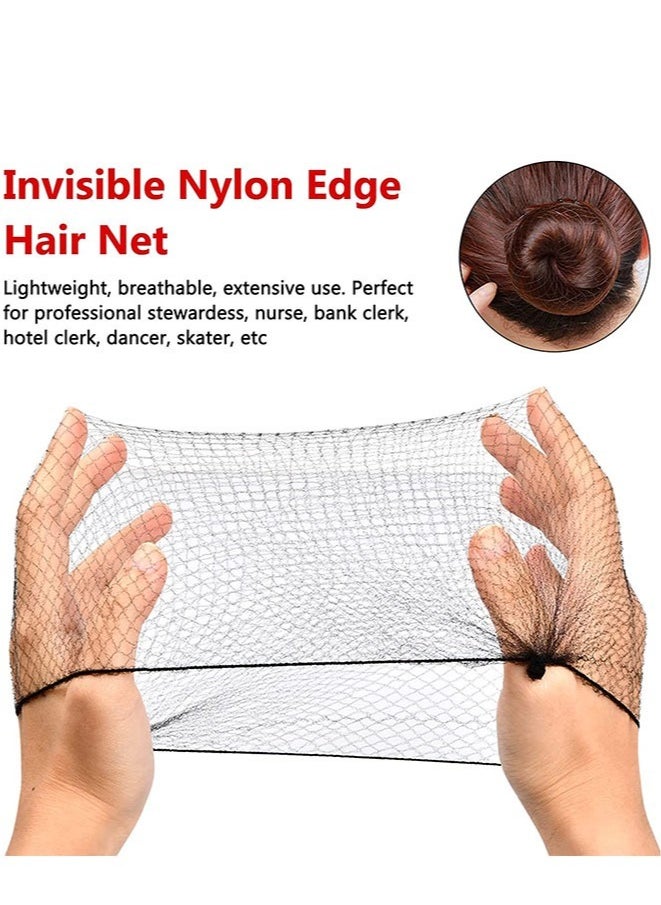 Beauenty - 20 PCS Bun Hair Nets, Invisible Bun Hair Nets, 50cm Elastic Headbands, for Women, Girls, Ballet Dance (Black) - Image 1